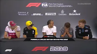 Press conference  F1 Silverstone 2019 - small curtain Lando Norris and Daniel Ricciardo