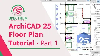 ArchiCAD 25 - How To Draw A Floor Plan In ArchiCAD 25 Tutorial For Beginners  [Part 01]