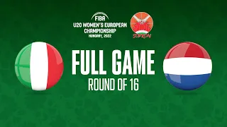 Italy v Netherlands | Full Basketball Game | FIBA U20 Women's European Championship 2022