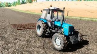 Farming Simulator 22 / Map Koshmak / #79 Harrowing plowing Belarus MTZ-1025.2