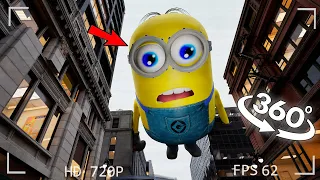 VR 360° GIANT Minion flies over the New York!(banana part4)