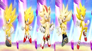 Sonic Dash Racing Game - All 5 Super Characters: Sonic, Classic, Shadow, Silver & Movie Super Sonic