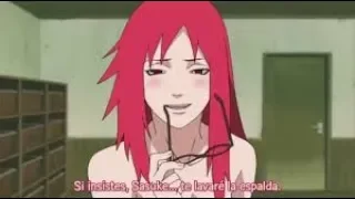 Karin quiera lavarle la espalda a Sasuke「Sub Español」ᴴᴰ