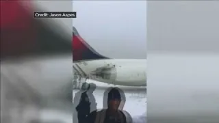 RAW VIDEO: Inside Delta Plane That Skidded Off LaGuardia Runway