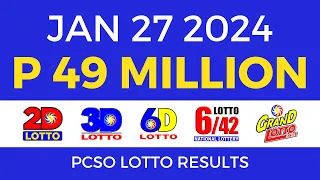 Lotto Result January 27 2024 9pm PCSO