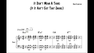 It Don't Mean A Thing (If It Ain't Got That Swing) - Beegie Adair piano solo transcription