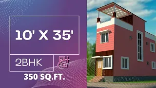 10 X35 HOUSE PLAN || 350 SQFT HOUSE DESIGN || 350 SQFT GHAR KA NAKSHA