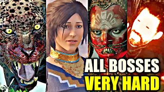 SHADOW OF THE TOMB RAIDER - ALL BOSSES [VERY HARD]