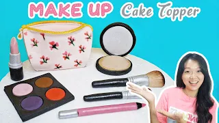 How to make Makeup Cake Toppers | Fondant Makeup | Make Up Cake Tutorial