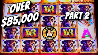 OVER $85,000 in JACKPOTS - Buffalo Gold Slot Machines PART 2