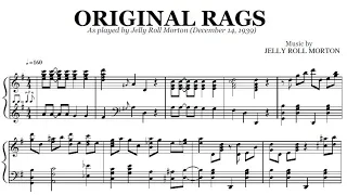 Jelly Roll Morton - Original Rags (Scott Joplin) | Transcription
