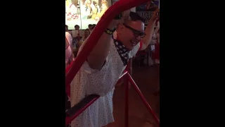 Guy gets paddled by 3 hot chicks at Heart Attack Grill in Las Vegas