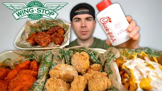 WINGSTOP MUKBANG (Feast) EXTRA Boneless Wings, Cheesy Voodoo Fries +