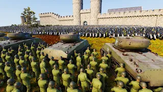 20,000 WW2 US Army Siege 1 MILLION KNIGHT CASTLE DEFENSE! - Ultimate Epic Battle Simulator 2 UEBS 2