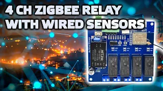 Zigbee relay for 4 channels with the ability to connect external sensors