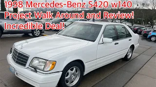 1998 Mercedes-Benz S420 W140 Long Base Walk Around and Overview-incredible Project Vehicle and Value