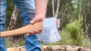 Tuatahi camp axe and Brades Cockatoo 4lb chopping Redgum