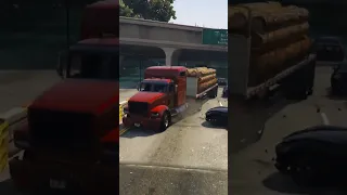 A truck carrying logs collided with the vehicles | Part V | GTA V | T GamePlay #shorts