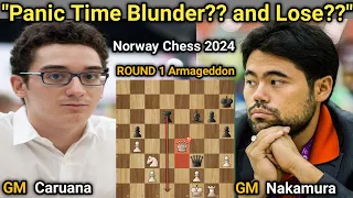 Fabiano Caruana VS Hikaru Nakamura | Norway Chess 2024 | Round 1 Armageddon