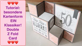 Tutorial: besondere Kartenform EIN Klassiker! Double Z Fold Card, Stampin`Up! u. Aktion Papier ,