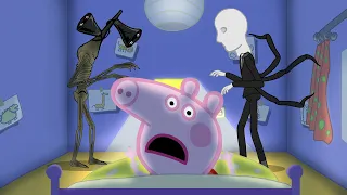 Siren Head and Slenderman Attacked Peppa Pig's House at Night