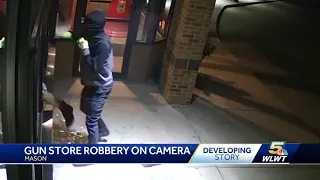 Gun store robbery caught on camera