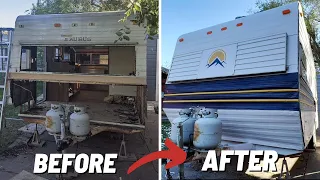 1970's Vintage Travel Trailer REBUILD | Giving a Rotten and Ruined Trailer a NEW LIFE