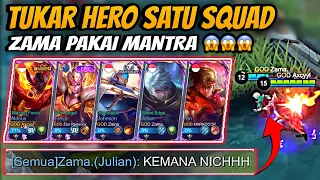 Ini Yang Terjadi Ketika Satu Squad Tukeran Hero😭 Zama Pakai Mantra WKWKWK