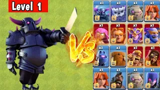 Level 1 P.E.K.K.A vs All Troops - Clash of Clans