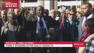 Ben Crump speaks alongside Ahmaud Arbery family after 3 found guilty of murder in his killing