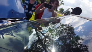 Project Flexington destroying the windshield with bass