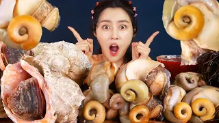 MUKBANG ASMR | Chewy! Giant Turban Shell Eat Korean Seafood Eatingshow 아라 Ara Eating Sound Realsound