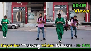 Reporter Throwing Water Balloons -  Lahorianz