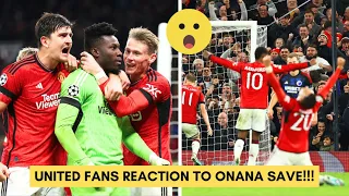 🤯Old Trafford Crazy Reaction to Maguire's Goal & Onana's 90+7' Penalty Save vs Copenhagen!