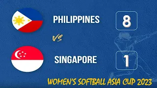 Philippines (RP Blu Girls) vs Singapore | Full Game | Women's Softball Asia Cup 2023 | 04/04/2023