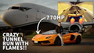 TOTAL CHAOS!! Lamborghini Aventador SVJ Tunnel Run - WITH FLAMES!!  #Lamborghini #Aventador