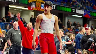 U17 Y. Mohammed (GBR) vs J. Kangasniemi (FIN). Freestyle 55kg youth wrestling.