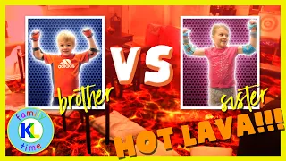 Brother vs Sister Challenge | The Floor is LAVA Edition