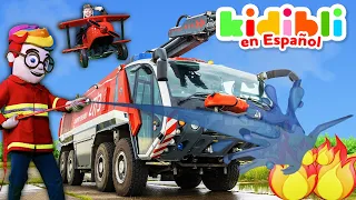 🔥 Los niños juegan con un camión de bomberos real 🚒🧒 Los niños juegan a fingir ⛑ Kidibli