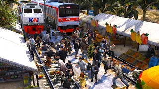 Jalan Rel Paling Extreme Di Dunia! - HUMAN SEAS VS TRAINS ON MARKET ! V1