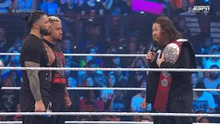 Roman Reigns, Solo Sikoa, Sami Zayn y Kevin Owens Cara a Cara - WWE SmackDown 19 de Mayo 2023