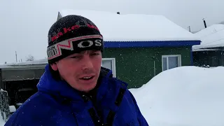 Чистка снега на мотособаки.