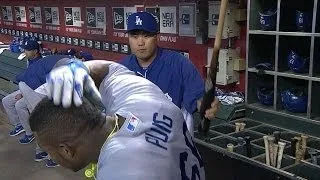 Yasiel Puig and Hyun-Jin Ryu DUKE IT OUT in the dugout!