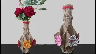 Flower Vase/Guldasta Made From Waste Jute Rope || DIY Jute Craft Idea For Home Decor