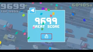 Crossy Road NEW World Record 9600+ score! | 9699