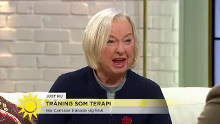 Skådespelerskan Siw Carlsson botade sin depression med träning - Nyhetsmorgon (TV4)