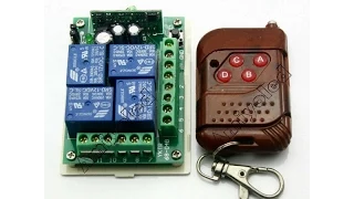 Control remoto, Emisor y Receptor inalambrico con radiofrecuencia RF, 315Mhz, de cuatro canales