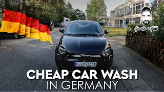 How Germans Wash Car | Best Manual Cheap Car Wash in Germany 2022 | Desi Vlog | Fiat 500E | Only 5€