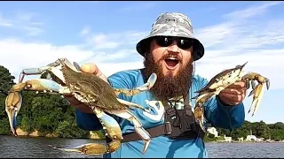 Maryland Blue Crabs !! Trotline Crabbing For MONSTER Maryland Crabs !!!