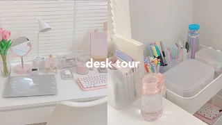 aesthetic desk setup + tour / organizing my stationeries 🍡